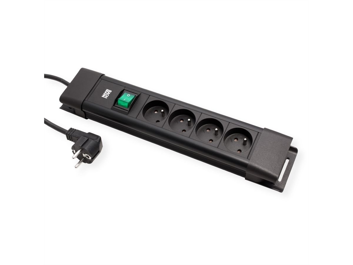 BACHMANN CONNECTUS 4xUTE, 1xSchalter 2,0m CEE7/7 Schwarz