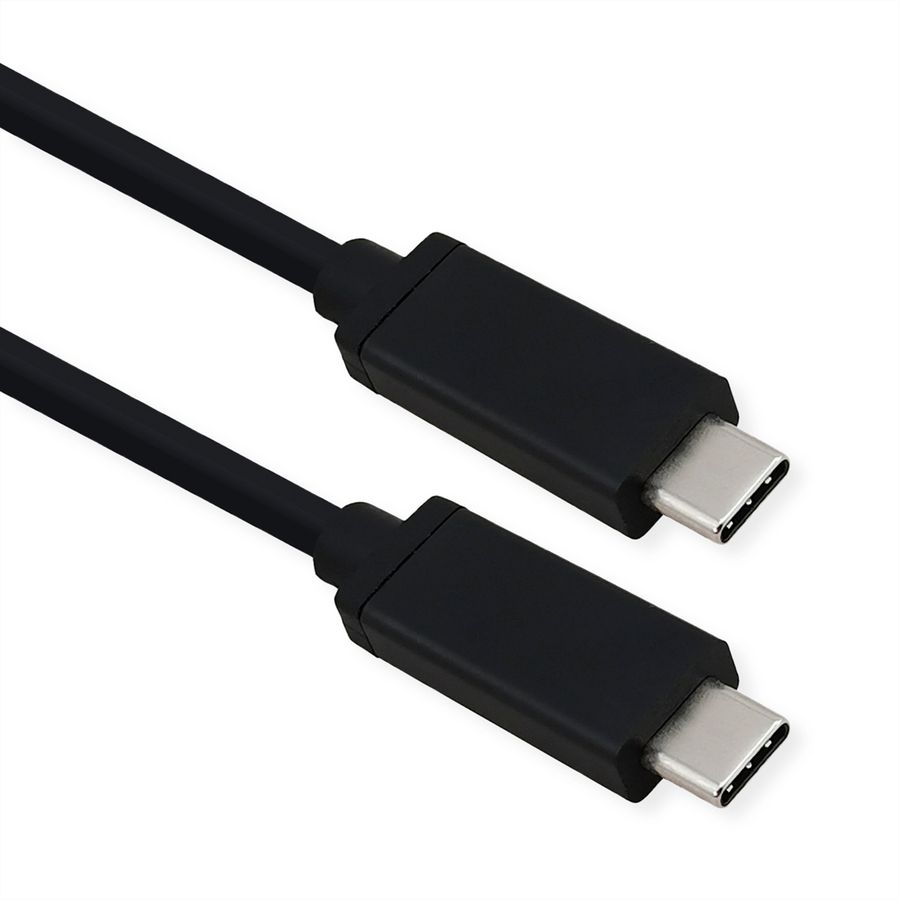 ROLINE USB4 Gen 3 Kabel, Emark, USB C-C, ST/ST, 40Gbit/s, 100W, schwarz, 0,8 m