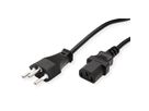 VALUE Netzkabel T12 auf C13, schwarz, 0,8 m