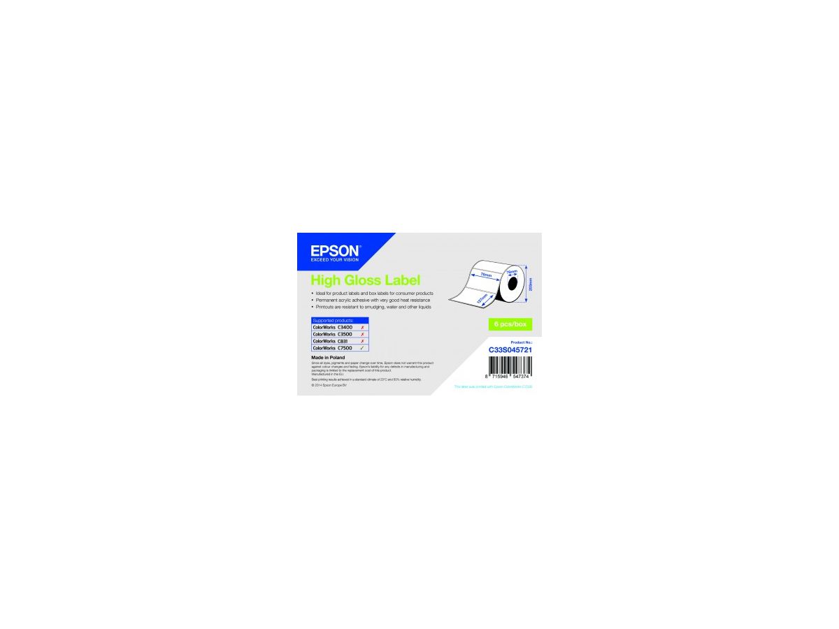 Epson HG 76mm x 127mm, 960 Weiß HG