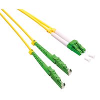 ROLINE LWL-Kabel duplex 9/125µm OS2, LSH/LC, APC Schliff, LSOH, gelb, 0,5 m