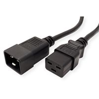 ROLINE Netzkabel Stecker C20 - Buchse C19, schwarz, 2 m