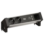 BACHMANN DESK2 ALU BLACK 2x Schutzkontakt 1x USB-Charger 1x ABD GST18