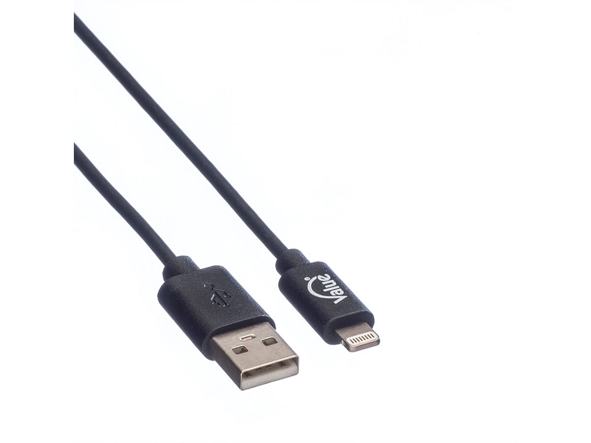 VALUE USB 2.0 Sync- & Ladekabel mit Lightning Connector, 0,15 m