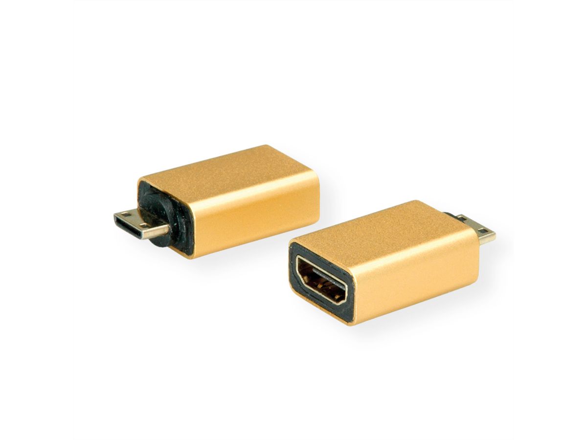 ROLINE GOLD HDMI-Adapter, HDMI BU - HDMI Mini ST