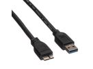 ROLINE USB 3.2 Gen 1 Kabel, A ST - Micro A ST, schwarz, 0,8 m