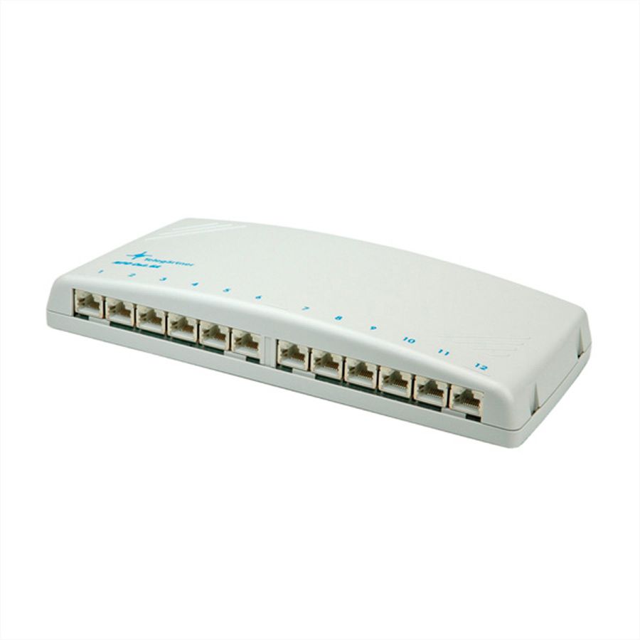 TELEGÄRTNER Mini-Verteiler MPD12 Cat.6A (Class EA), für Wandmontage, 12 Ports