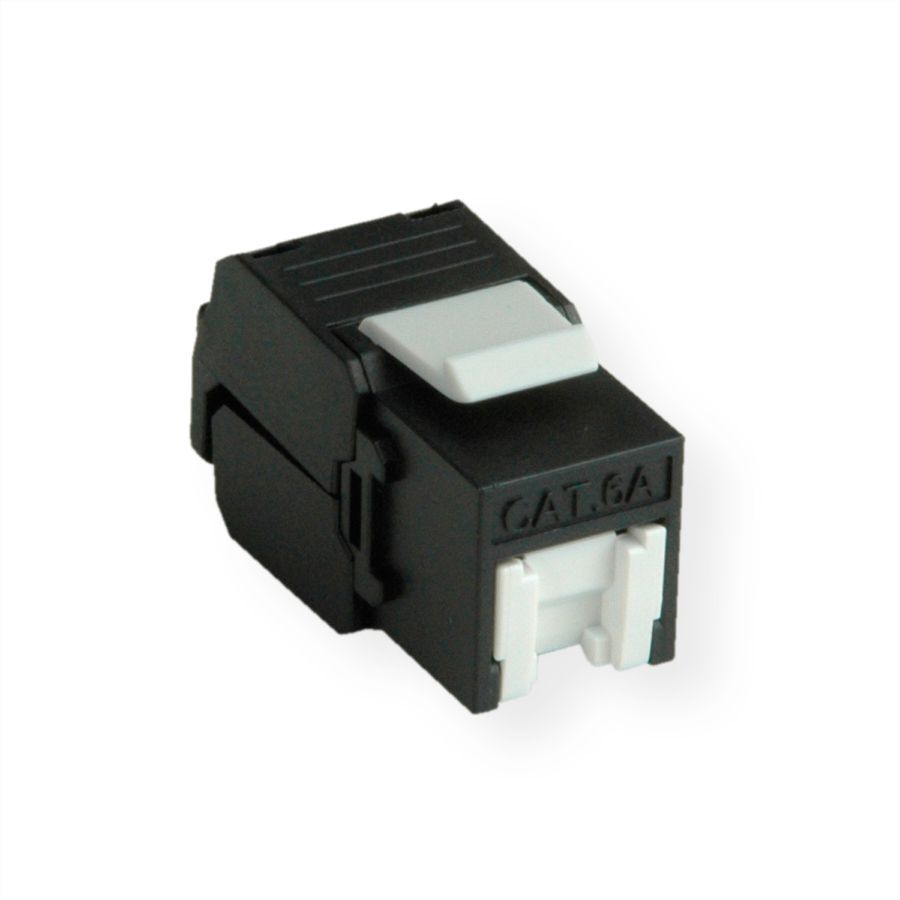 ROLINE Cat.6A (Class EA) Keystone, RJ-45, ungeschirmt, werkzeuglos, schwarz