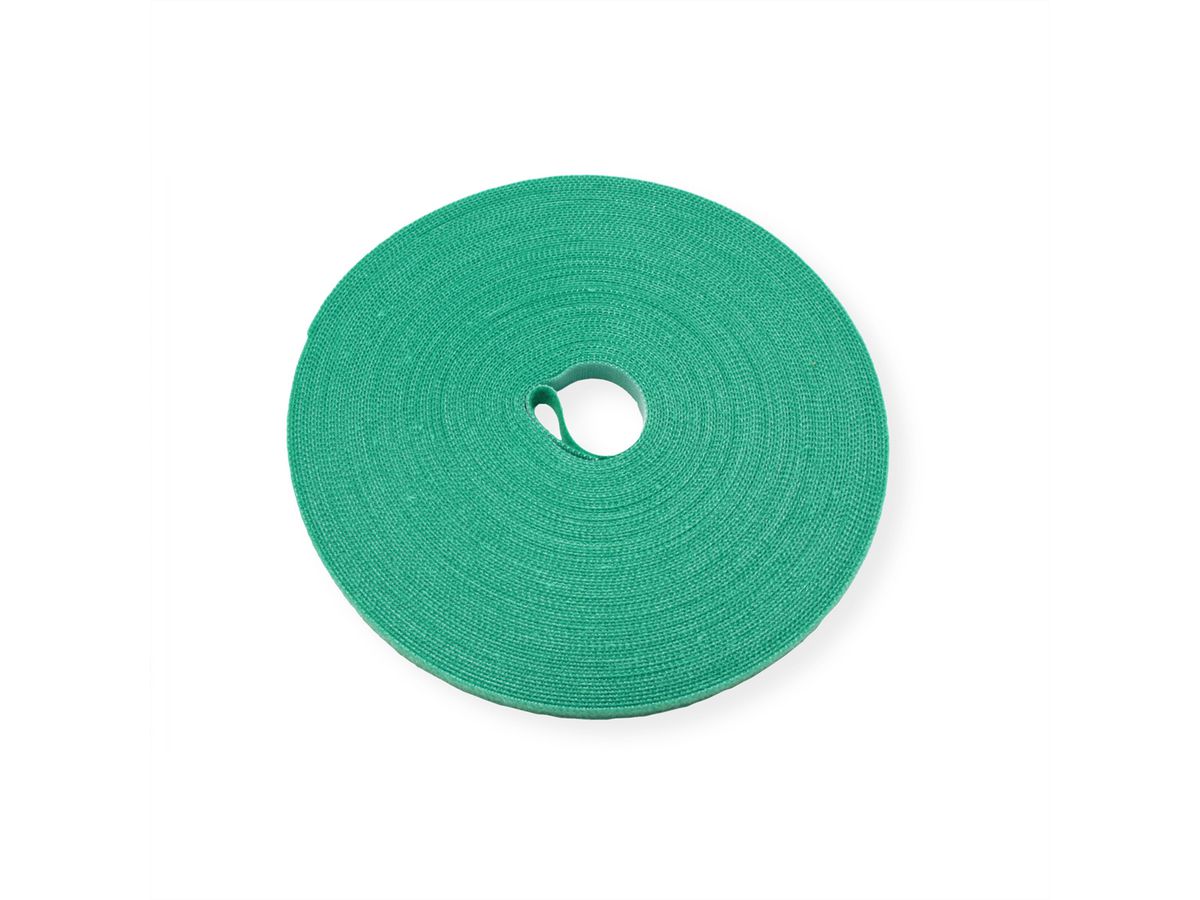 VALUE Klettband auf Rolle, 10mm, grün, 25 m