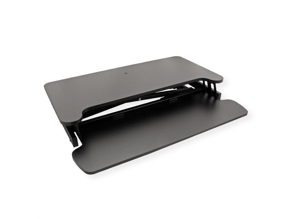 VALUE Höhenverstellbarer Schreibtischaufsatz, 800 x 400 mm, schwarz