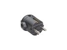 BACHMANN Schutzkontaktstecker, schwarz bruchfest, montierbar, IP 20, Winkel