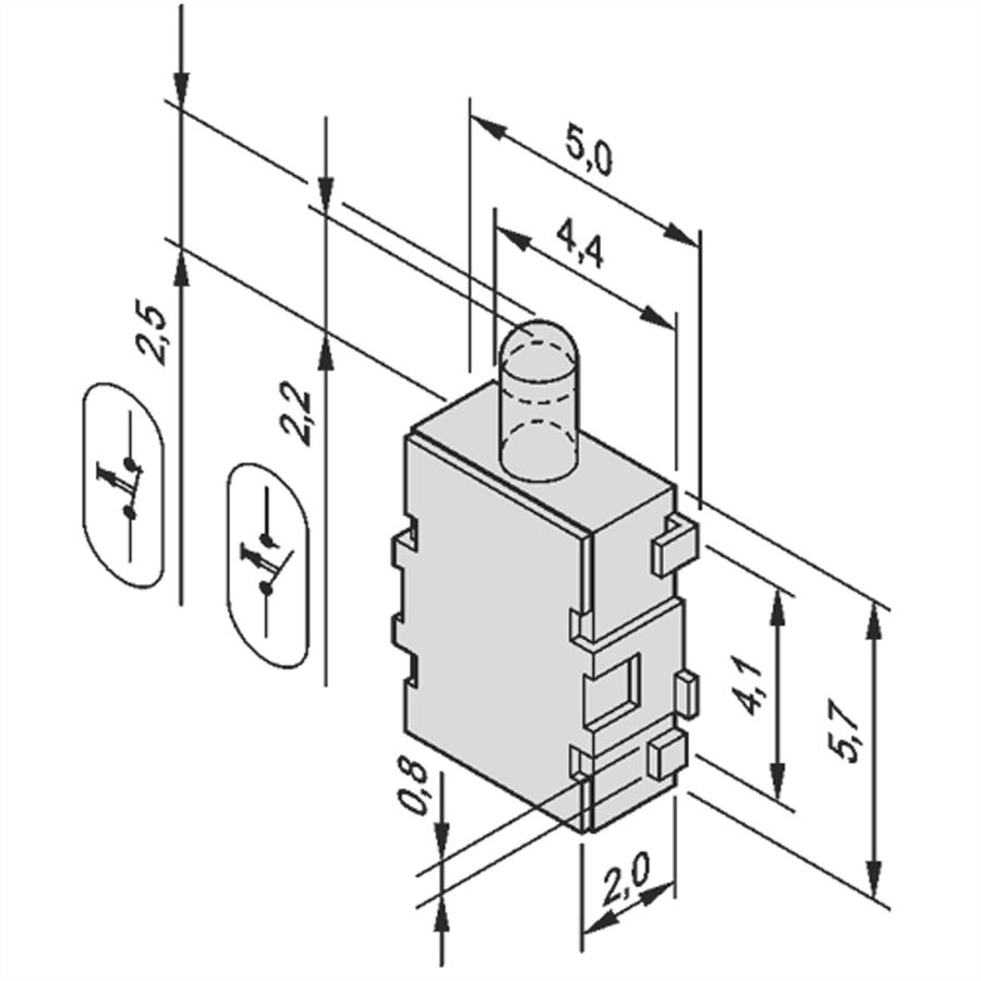 SCHROFF Mikroschalter für Carrier (Mid-size-AdvancedMC-Module) - MICRO SCHALTER SDS001 10STK