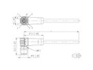 METZ CONNECT Anschlussleitung M12 Stecker 8-polig X-kodiert, gewinkelt, 1 m