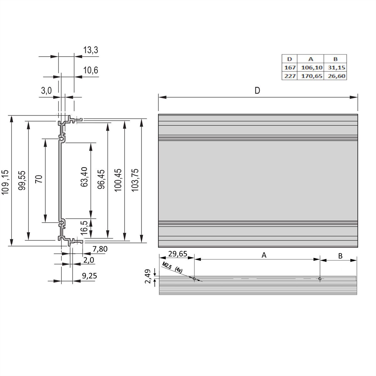 SCHROFF KAS SEITENWAND S 3HE 167T