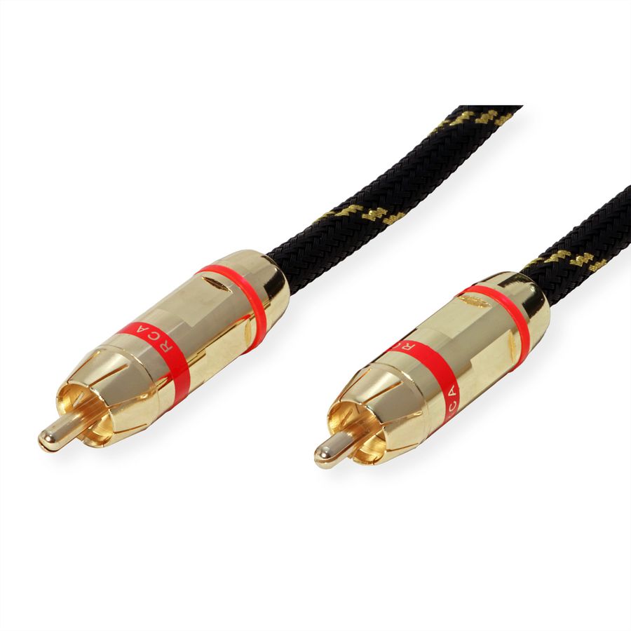 ROLINE GOLD Cinch-Verbindungskabel simplex ST/ST, Rot, 2,5 m