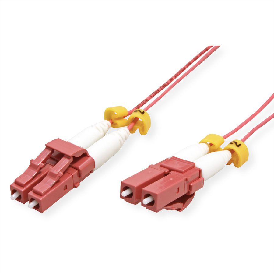 ROLINE LWL-Kabel SLIM 50/125µm OM4, LC/LC, LSOH, Slim, violett, 1 m