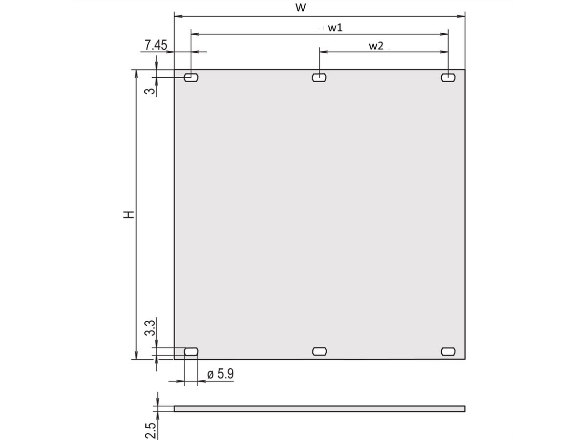SCHROFF Frontplatten ungeschirmt - TEILFRONTPL.6HE 16TE ELOX