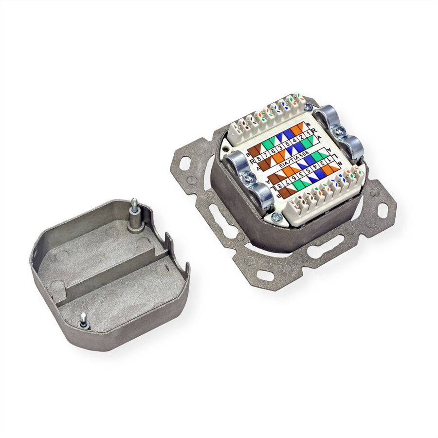 VALUE Cat.6A (Class EA) Dose, 2x STP, Unterputz, waagerecht, weiss