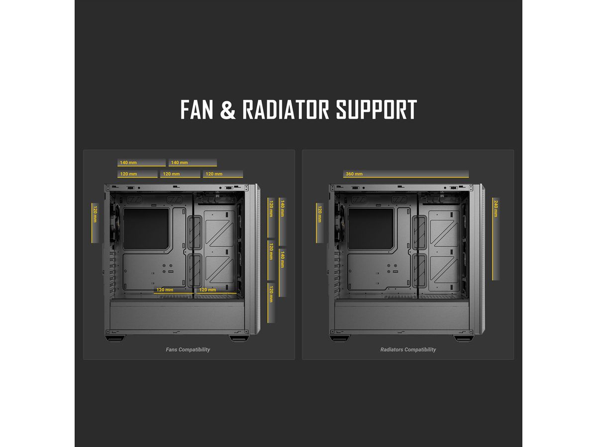 ANTEC Performance P7S Mid Tower ATX M-ATX ITX PC Gehäuse, silberfarben