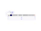 BACHMANN BN0500 19" PDU 1HE 16xC13 4xC19, Leistungsmessung, Anschluss CEE 16A, blau