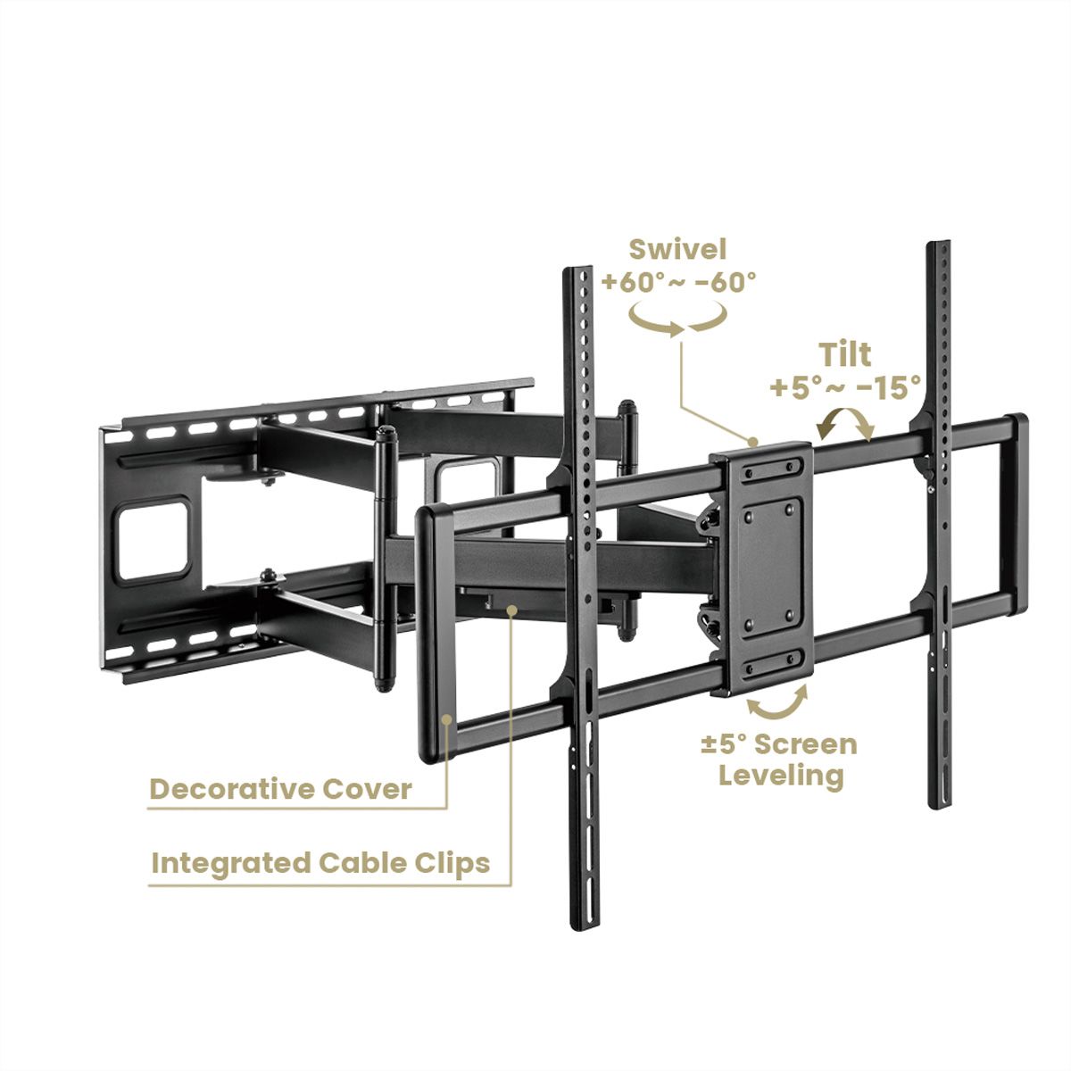 VALUE TV-Wandhalterung, flexibel, 60-120 Zoll, bis 120 kg
