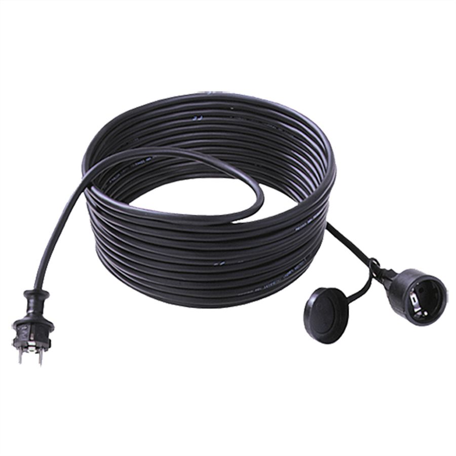 BACHMANN Extension 3G1,5mm², H07RR-F Gummi Schutzkontakt, schwarz, 25 m