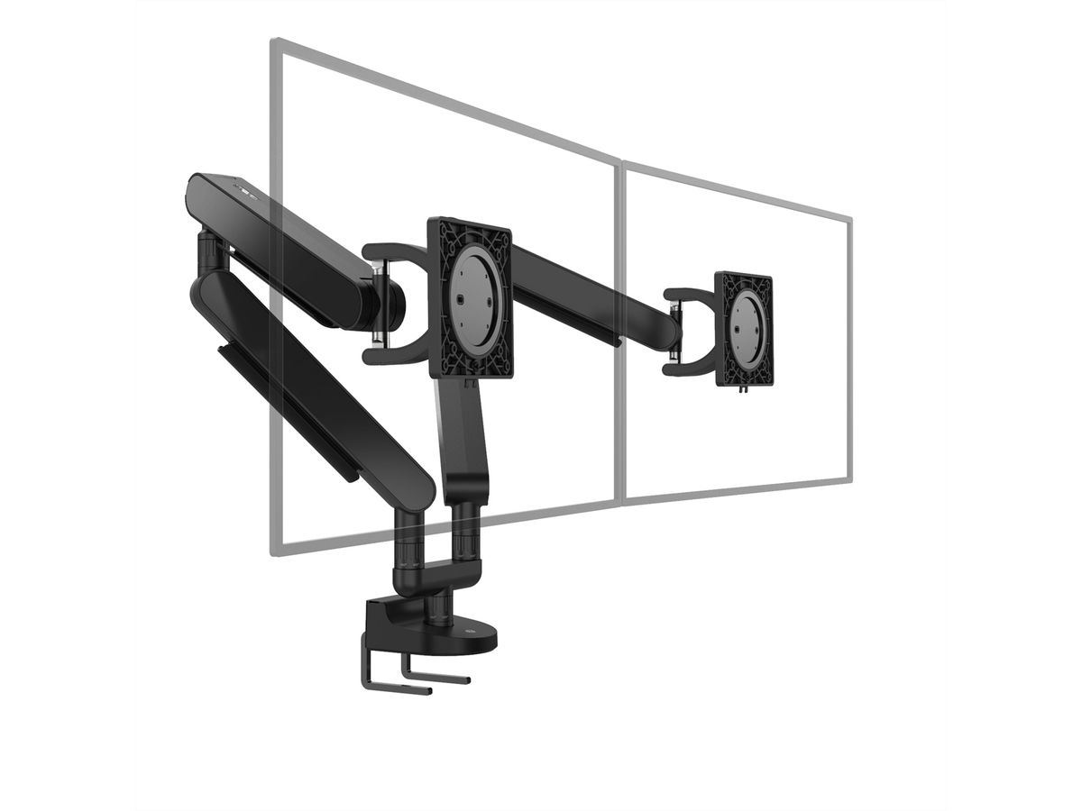 BACHMANN ZG2 Monitorarm DS schwarz, Tischmontage, 17-34 Zoll, bis 11 kg
