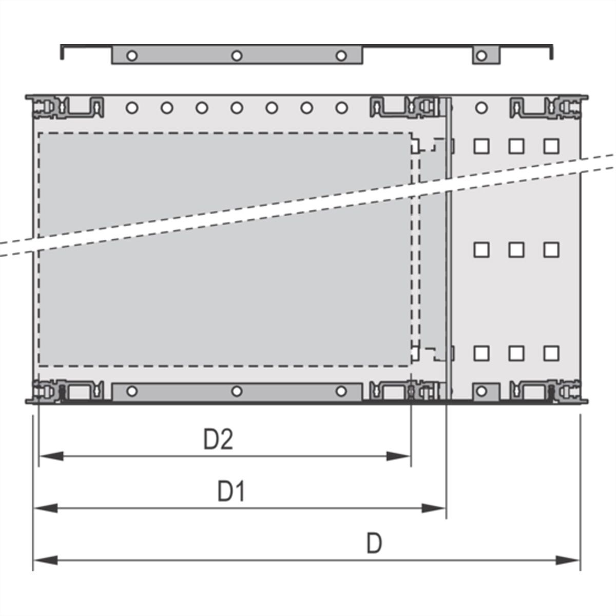 SCHROFF BGTR H M.GR.6HE 84TE 295T KD, Baugruppenträger mit Seitenwand Typ H
