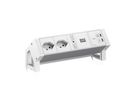 BACHMANN DESK2 ALU WHITE 2xCH 90°, 1xUSB C/C 65W L=0,2m RAL9010