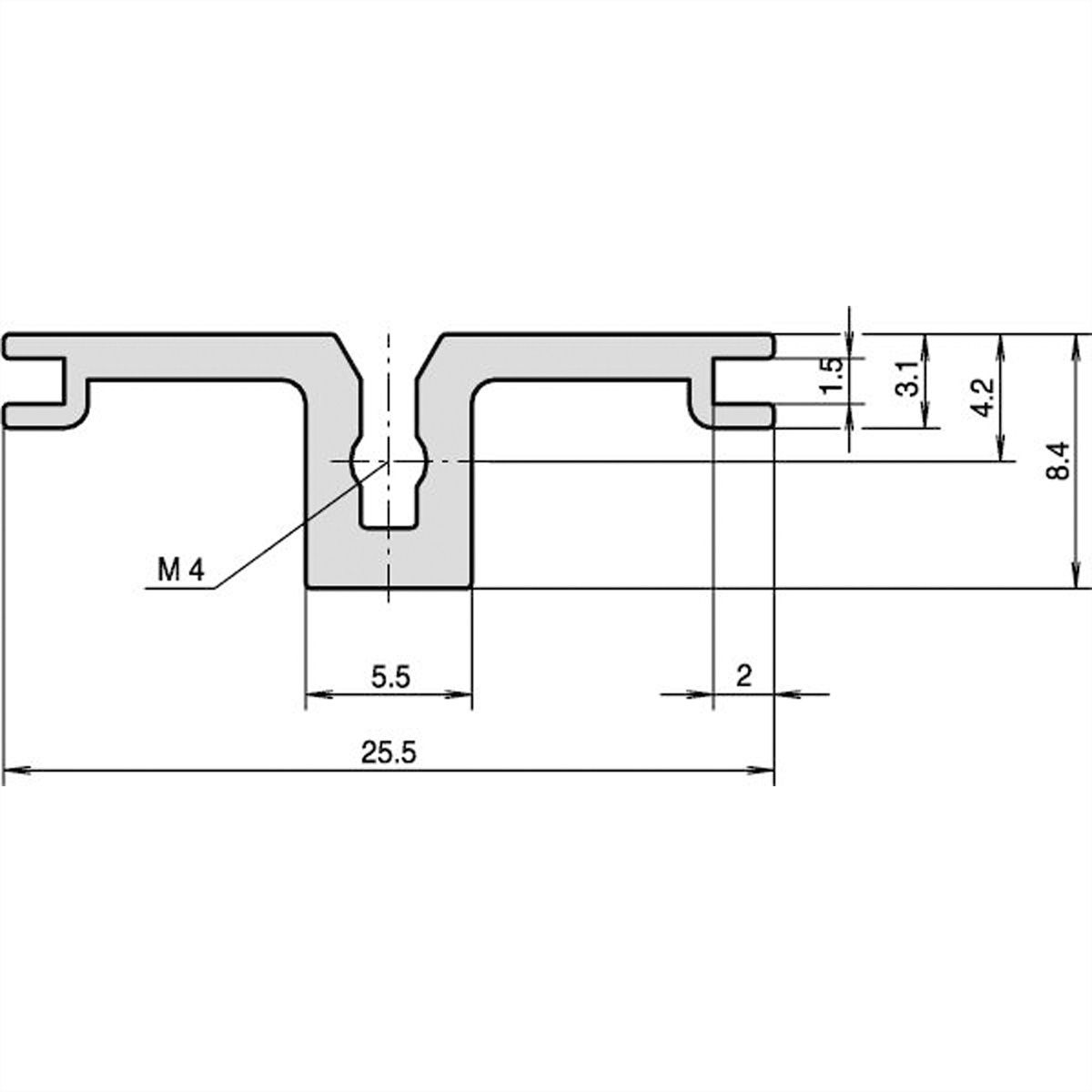 SCHROFF Modulschienen hinten, Typ AB, für Rear I/O Kartenführungen - MODULSCHIENE AB 1MT
