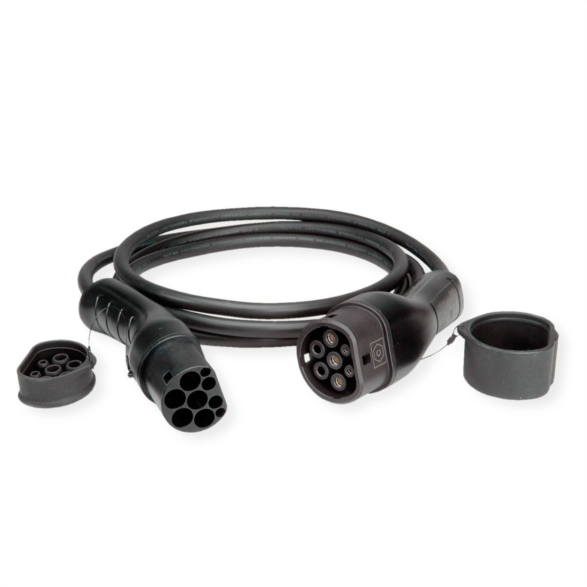 ROLINE E-Auto Ladekabel Typ2, 3-phasig, 480VAC (3P+N+E), 32 A, 22 kW, 7,5 m