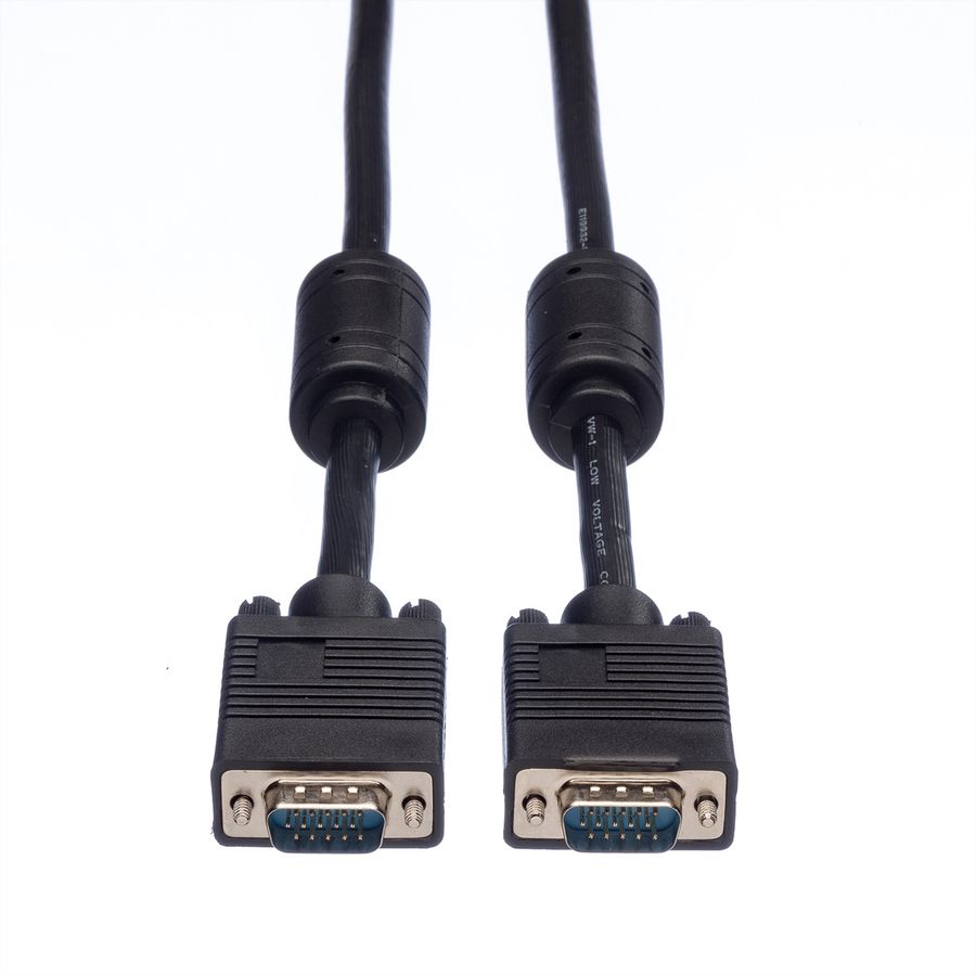 ROLINE SVGA Monitor-Kabel mit Ferritkern+DDC, HD15 ST-ST, 10 m