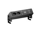 BACHMANN DESK2 2xCH 90° 1xUSB A/C 22W, 0,2m GST18 RAL9005 Schweiz