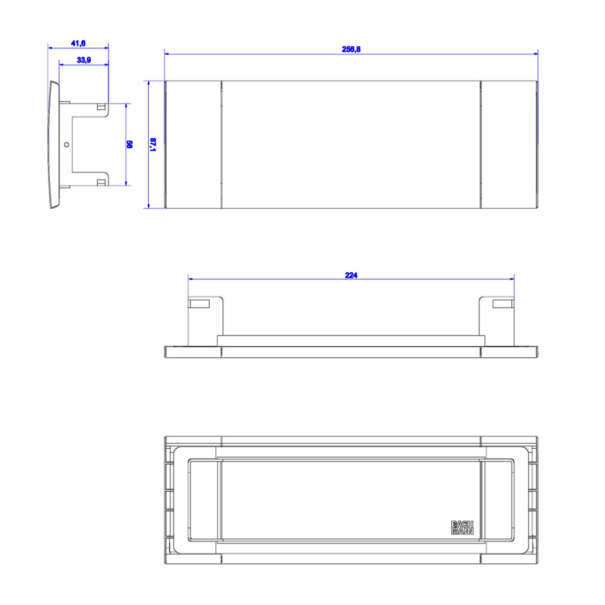 BACHMANN Power Frame Cover 3-fach, schwarz, zum Einkleben in den Tisch
