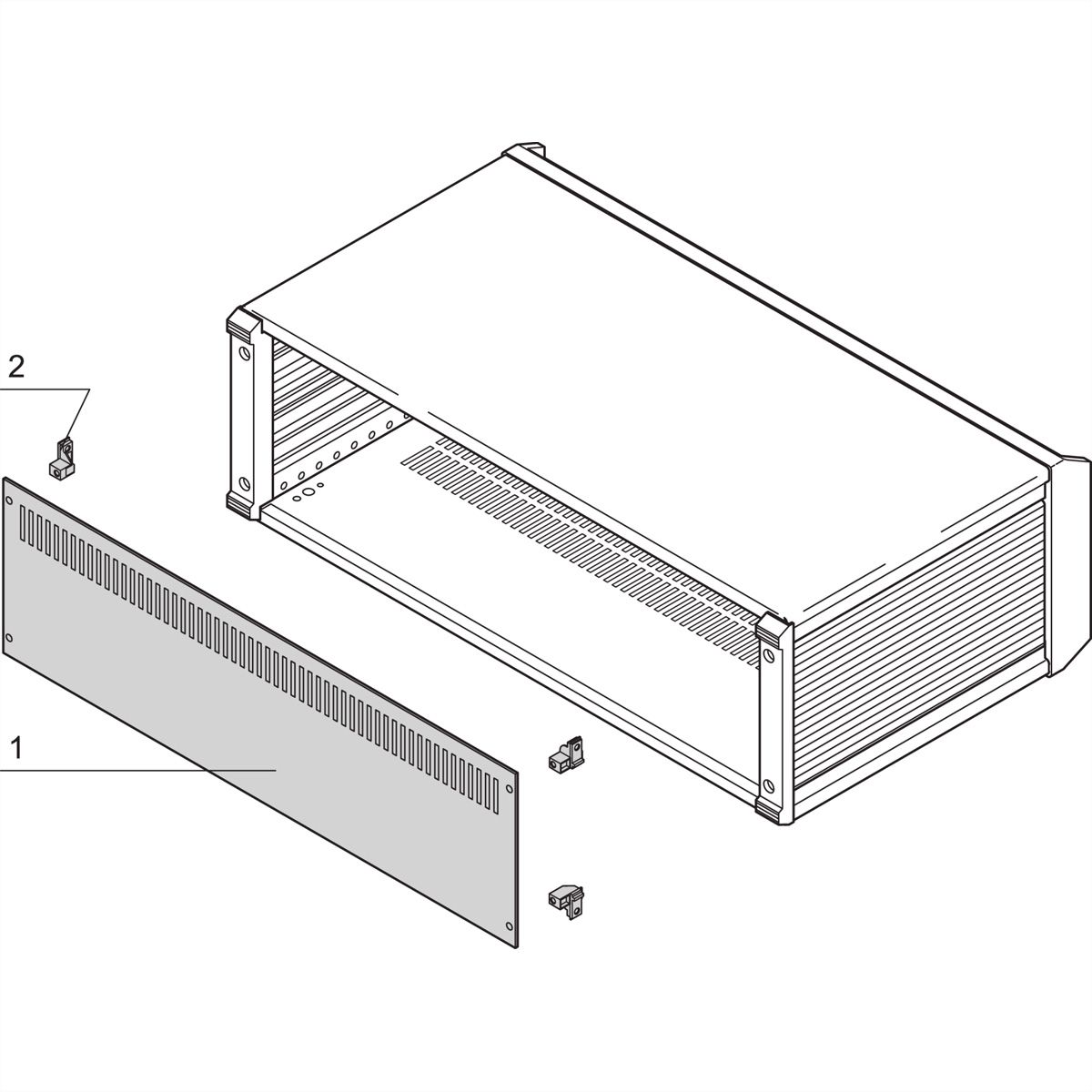 SCHROFF Rückwand, ungeschirmt, 6HE 84TE Perforation