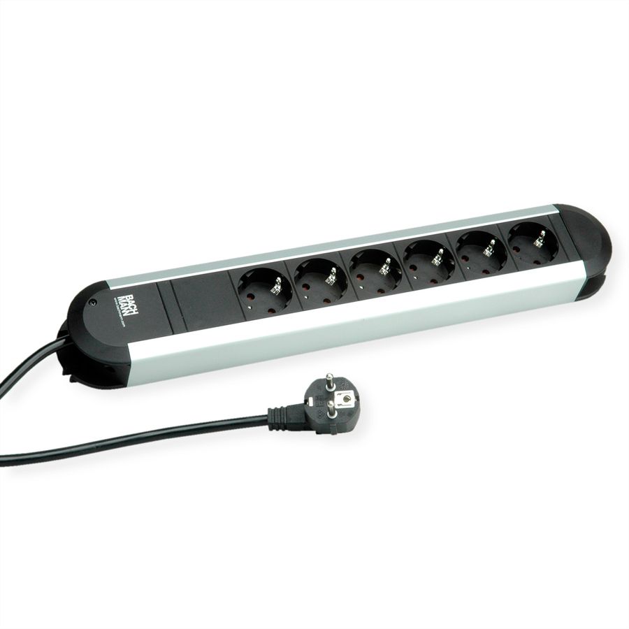 BACHMANN PRIMO Steckdosenleiste 6x Schutzkontakt, Aluminium, 1,75 m