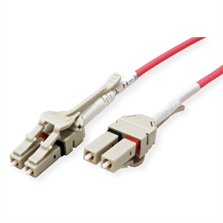 ROLINE LWL-Kabel 50/125µm OM4, LC/LC, LSOH, Low-Loss, Data Center, violett, 0,5 m