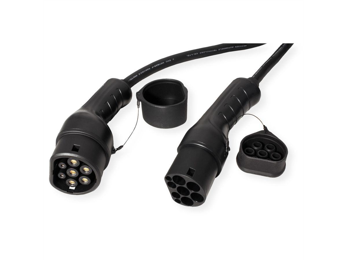 ROLINE E-Auto Ladekabel Typ2, 3-phasig, 480VAC (3P+N+E), 16 A, 11 kW, 7,5 m