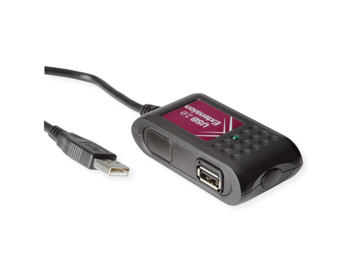 VALUE USB 2.0 Verlängerung, 2fach, schwarz, 5 m