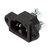 BACHMANN Heissgeräteinbaustecker IEC320 C15A, C16A mit Schraubanschlüssen, schwarz
