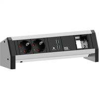 BACHMANN DESK 2x Schutzkontakt 1x USB Charger 1x ABD , GST18 Buchse, 0 m