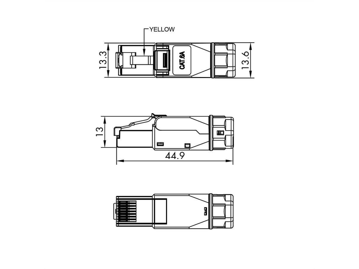 VALUE feldkonfektionierbarer RJ-45 Stecker Cat.6A (Class EA), STP