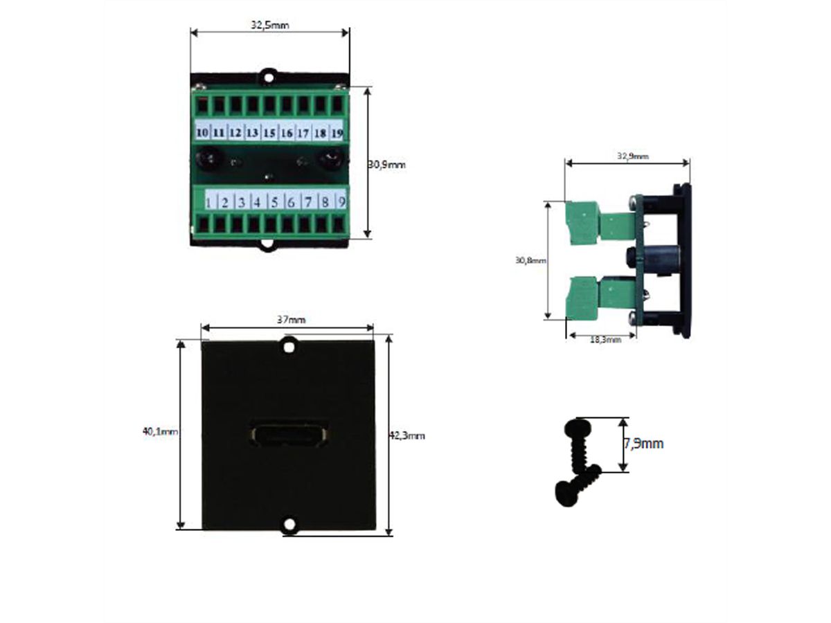 BACHMANN Modul HDMI Kupplung Buchse - Schraubklemme