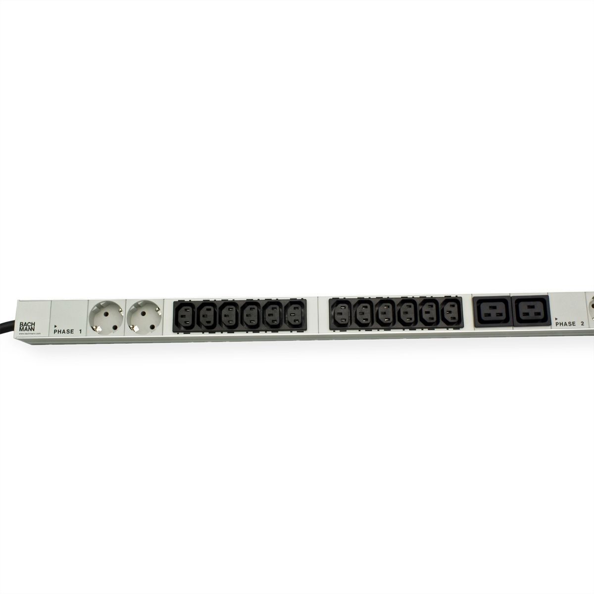 BACHMANN IT PDU ALU 1HE 36x C13 6x Schutzkontakt 6x C19 CEE 3x 16A rot