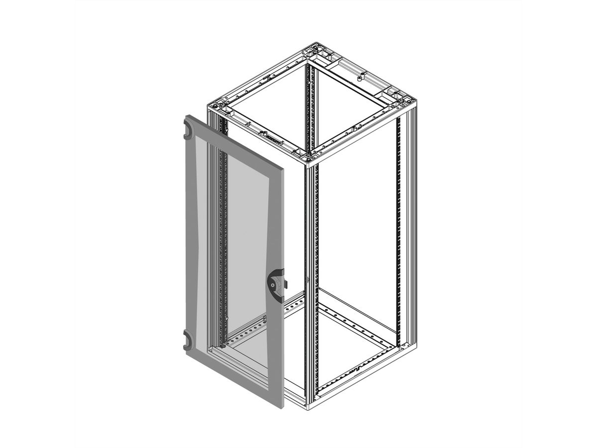 SCHROFF TUER VERGL.ACRYL 9HE RAL7021