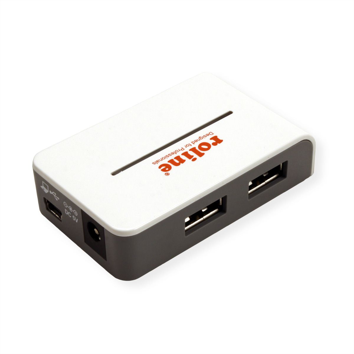 ROLINE USB 2.0 Hub "Black and White", 4 Ports, mit Netzteil