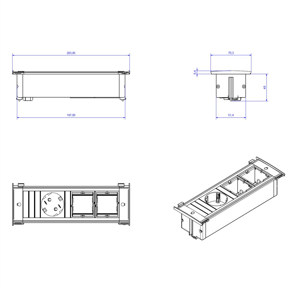 BACHMANN KAPSA Small 1x Schutzkontakt 2x ABD, GST18-Stecker