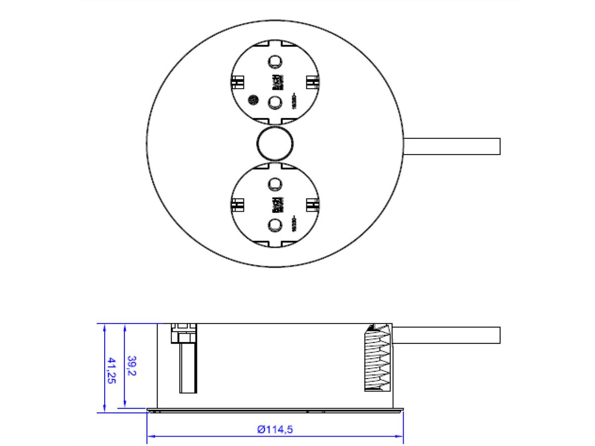 BACHMANN TWIST 2x Schutzkontakt, Aderendhülsen, Schutzkontaktmontagestecker, schwarz, 2 m