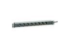 ROLINE 19"-Steckdosenleiste 8fach + C14-Stecker, Aluminium, 2 m