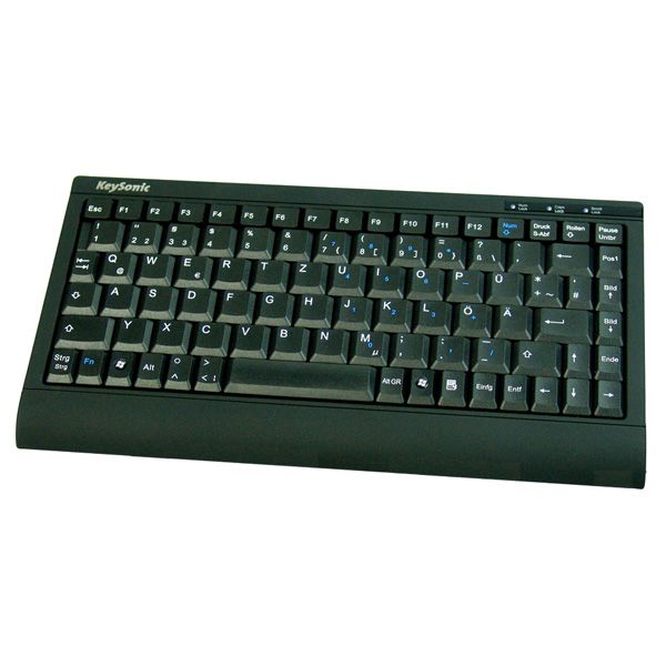 KeySonic ACK-595 C+ Mini-Tastatur PS/2 USB schwarz US-Layout